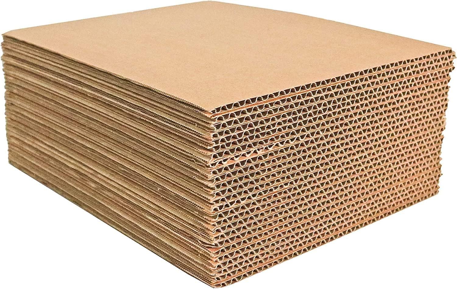 100 12.25x12.25 LP Cardboard Corrugated Pads Inserts Filler Sheet 12.25 x 12.25