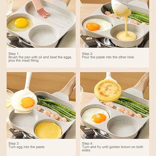 Miniatura 5 de Zerodis Mini sartén antiadherente, 3 tazas, aleación de aluminio, antiadherente, compatible con estufa eléctrica