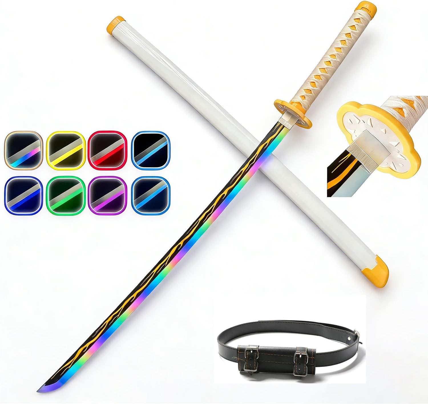 LED Light Up Samurai Katana Sword, 41 Inch 10 Colors Rechargeable Blade, Type-C Charging, Ideal for Cosplay, Rave Party and Stage Show