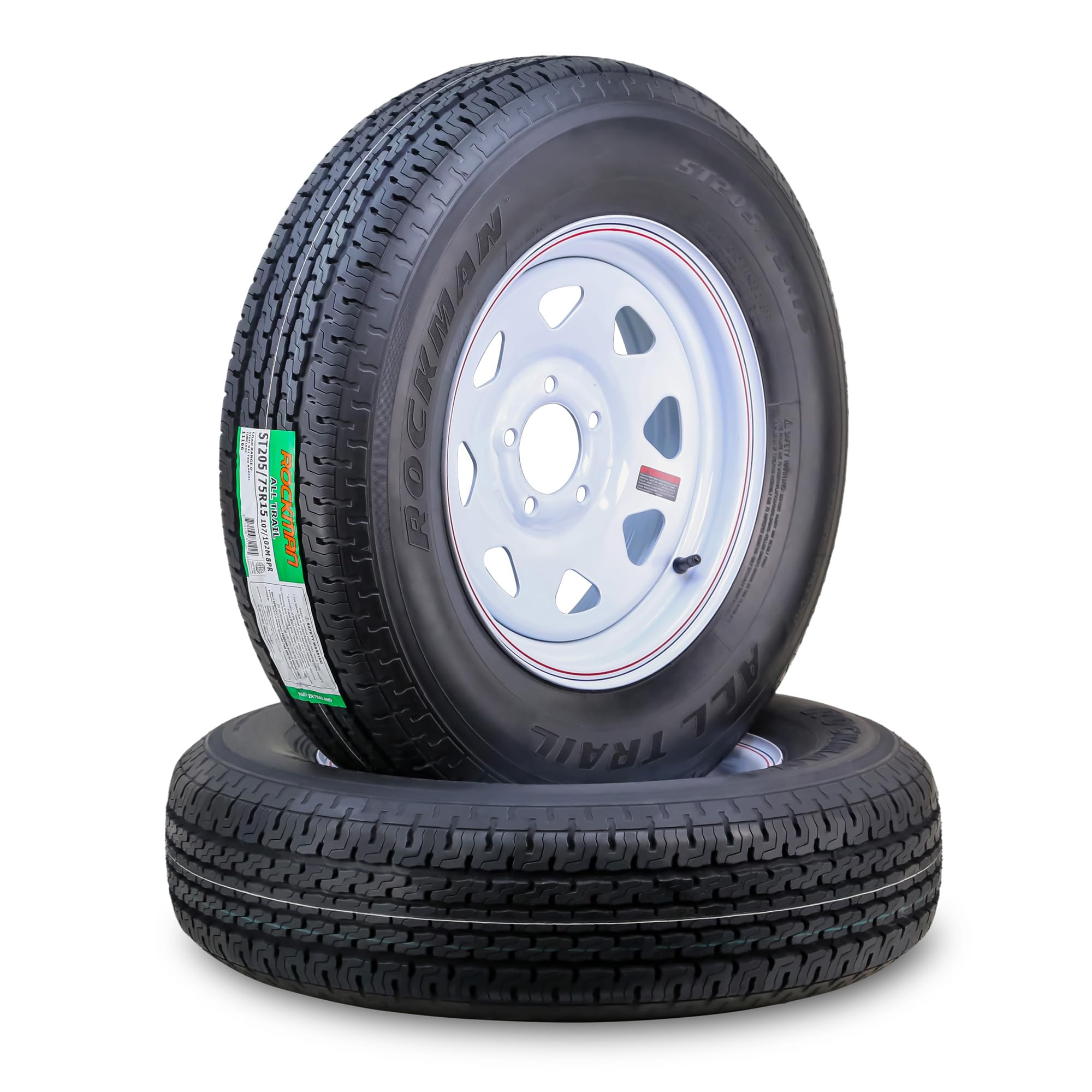 Trailer Tire Wheel Assembly ST205/75R15 8-Ply D