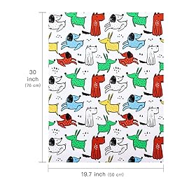 WRAPAHOLIC Birthday Wrapping Paper Sheet - 12 Sheets Adorable Dog Design Folded Flat for Party, Baby Showers, Holiday - 19.7 Inch X 30 Inch Per Sheet