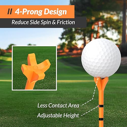 Miniatura 5 de EAGLE WORK Camisetas de golf de plástico, paquete de 150 (130 camisetas de conductor + 20 camisetas de hierrohíbridas), baja fricción y resistencia,