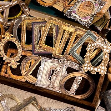 180 Sheets Hollow Photo Frame Materials Vintage Paper Scrapbook Paper,Lace Frames Background Decorative Paper Scrapbooking Paper Retro Cutout Collage Paper For Junk Journal Crafts Scrapbook Supplie