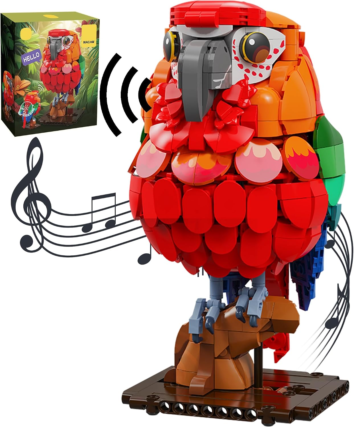 Speakable Parrot Bird Building Blocks Set for Adults