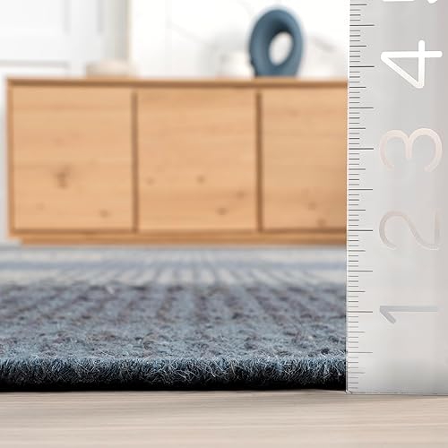 Miniatura 2 de Rugs USA x Emily Henderson Oregon - Alfombra de lana a cuadros, 3 x 5 pies, color azul