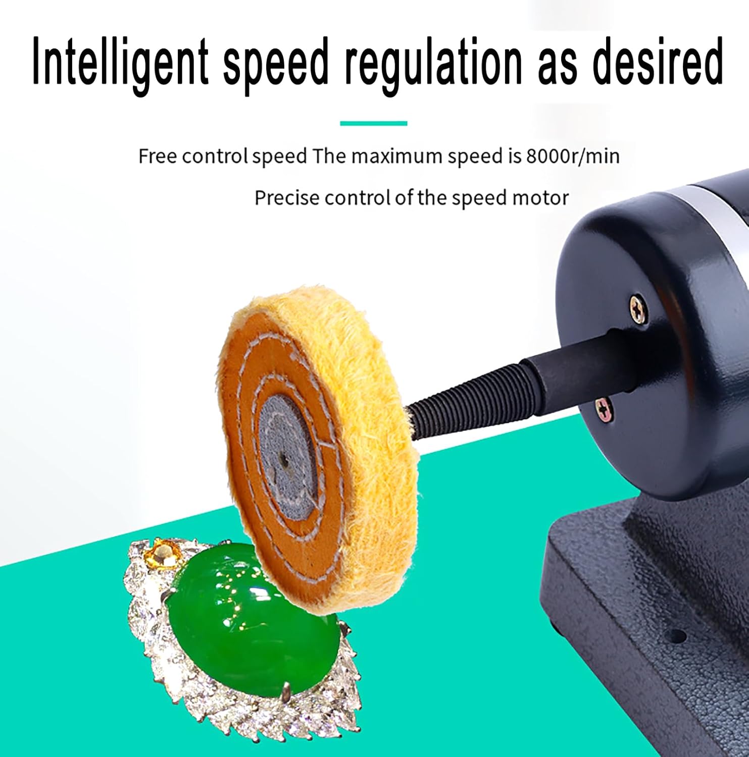 Bench Lathe Polisher, 180W Desktop Cloth Wheel Polishing Machine With Powerful machine, 0-8000rpm Stepless speed regulation, Jewelry Grinding Machine Small Grinder For Jewelry Making