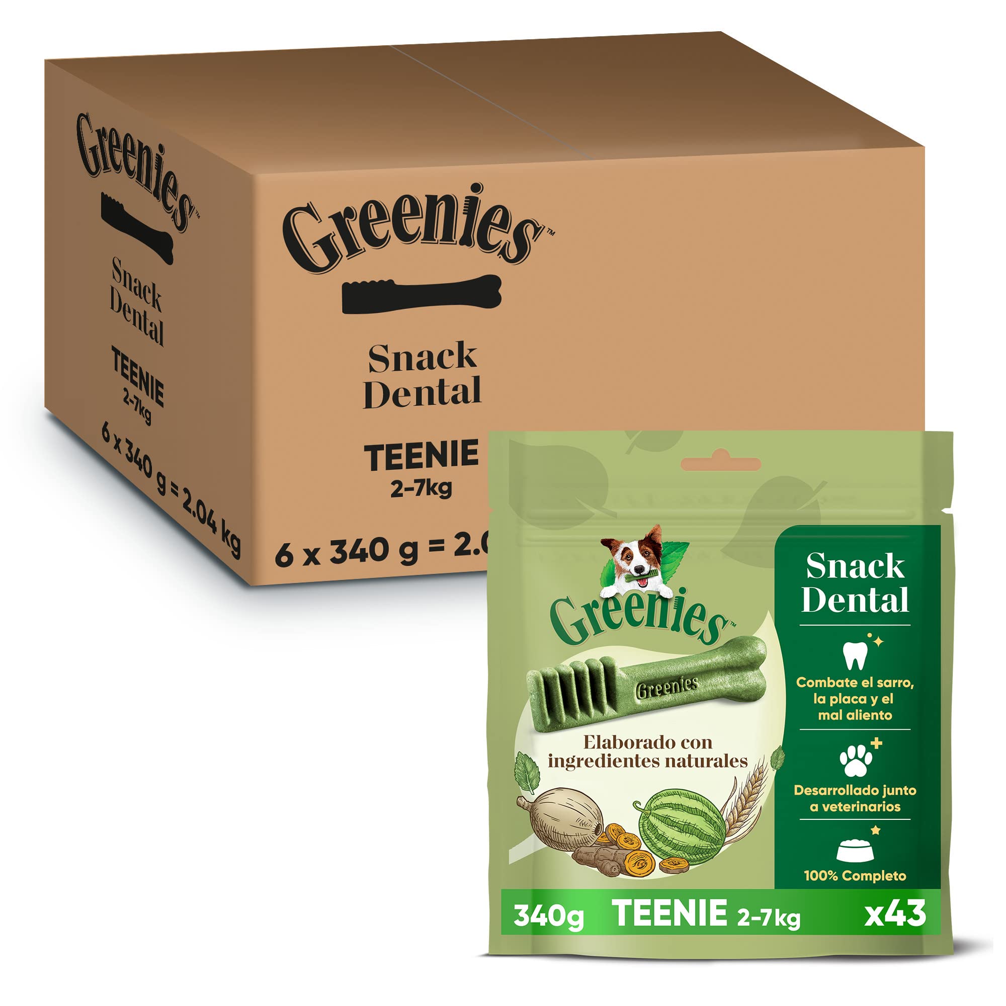 Greenies Original Teenie Size 43 count 12 oz Dental Chew Treats for Dogs