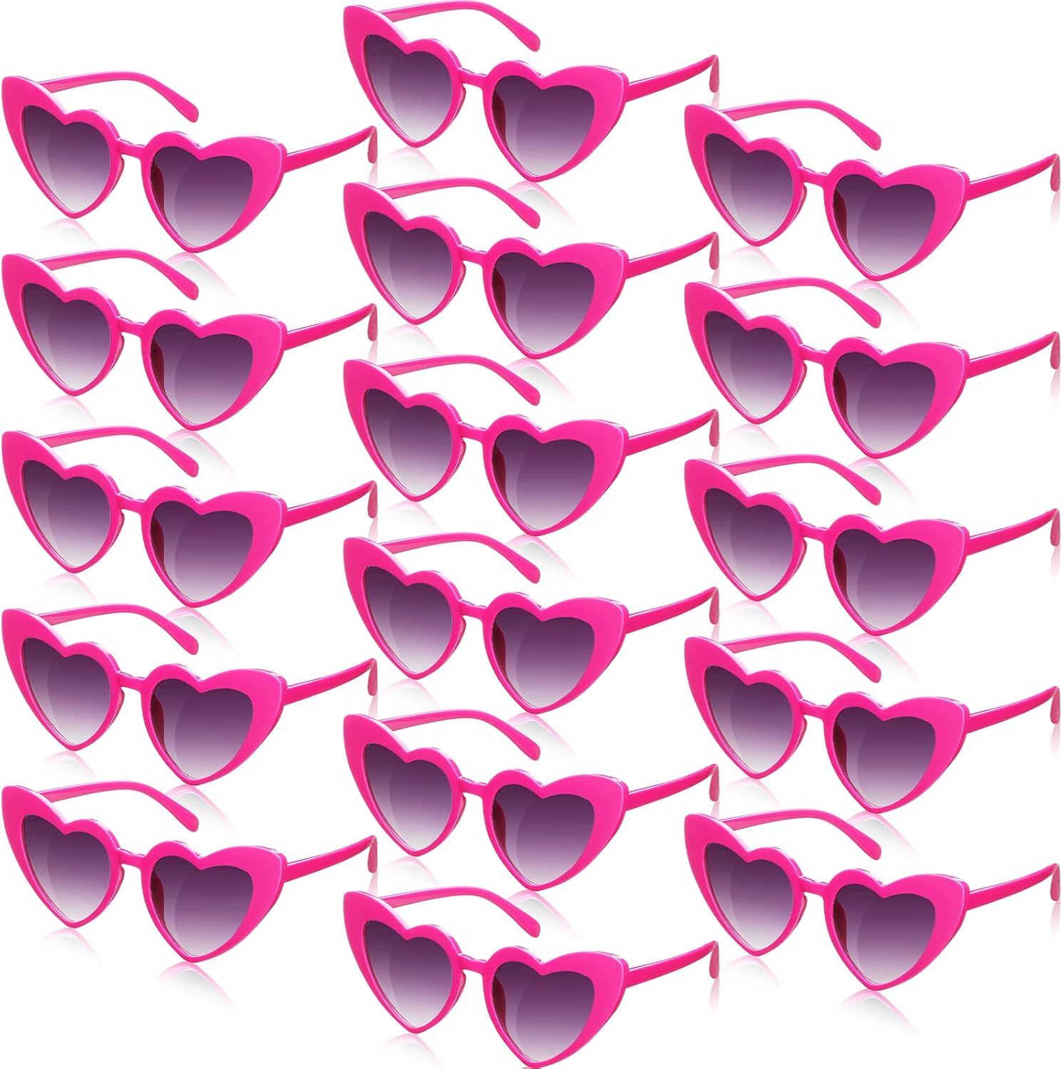 Flutesan 16 Pack Heart Sunglasses for Women Bulk Vintage Heart Shaped Glasses for Wedding Bachelorette Party Beach