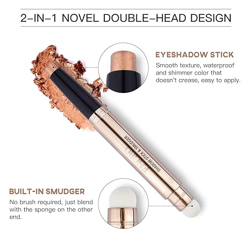 Miniatura 3 de LOKFAR Lápiz de sombra de ojos para maquillaje, maquillaje, brillo de ojos, lápiz de sombra de ojos en crema giratorio, barra de sombra de ojos