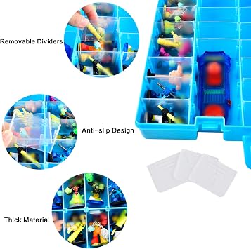 Case Compatible with Akedo Ultimate Arcade Warriors Starter Pack, Toy Storage for Battle Arena Controller & Warrior Collector Mini Battling Action Figures, Holder for Akedo Playset- Blue (Case Only)