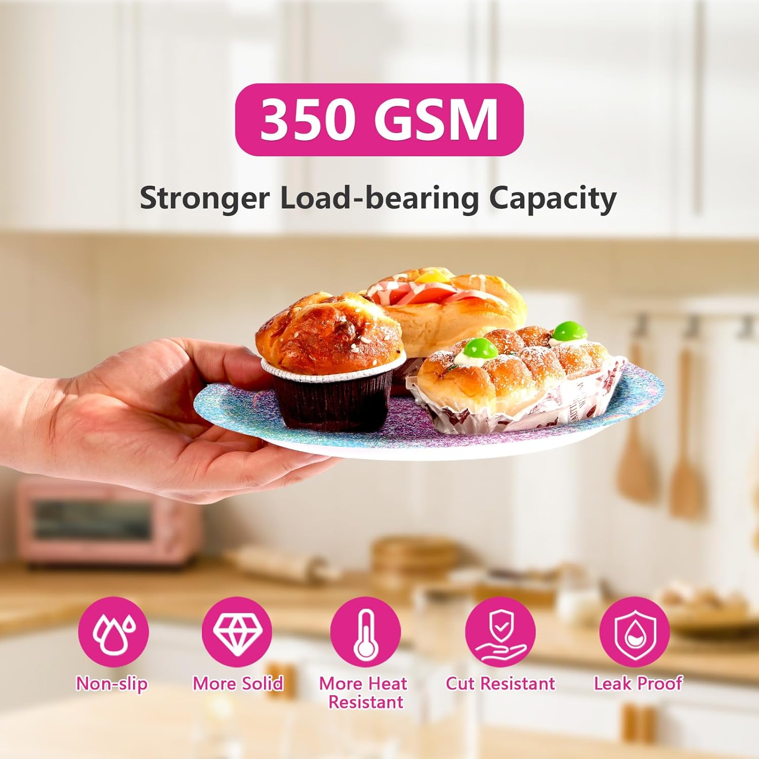 96Pcs Pastel Rainbow Party Decorations Iridescent Party Supplies 350GSM Holographic Print Rainbow Plates and Napkins Set for Baby Mermaid Birthday party Bachelorette Bridal Shower Wedding Serves 24 - Image 6