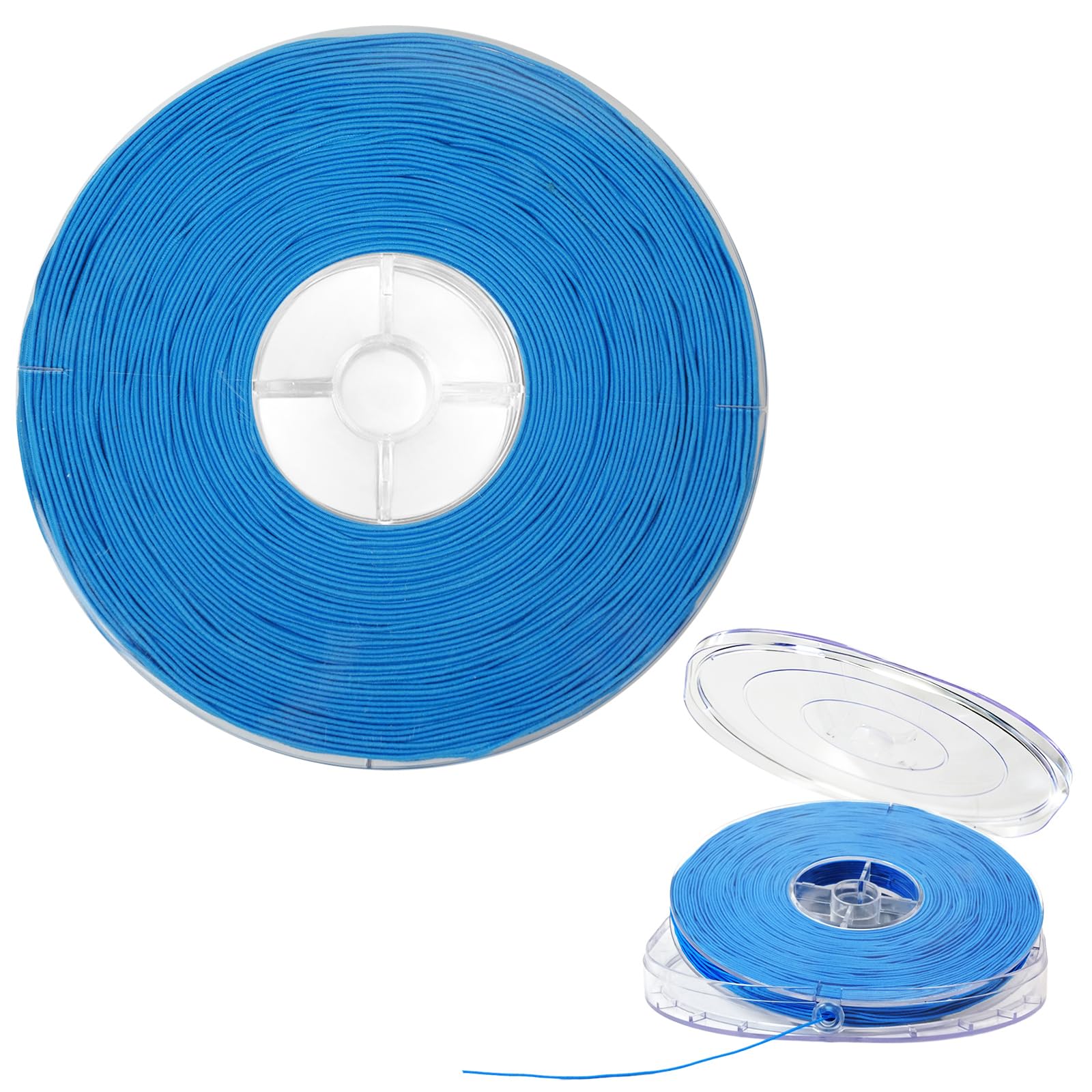 Elastic String for Bracelets Making - 1mm x 150m (492ft) Elastic Cord for Jewellery Making, Durable Beading Thread for DIY Crafts, Necklaces, Beading & Decorations (Blue)
