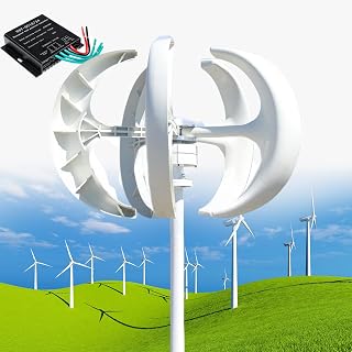 Vertikales Windturbinen-Generator-Set – Anlauf bei niedrigen Windgeschwindigkeiten, einstellbarer Regler für Haus, Boot und Wohnmobil – Effiziente Lösung für erneuerbare Energien, umweltfreu