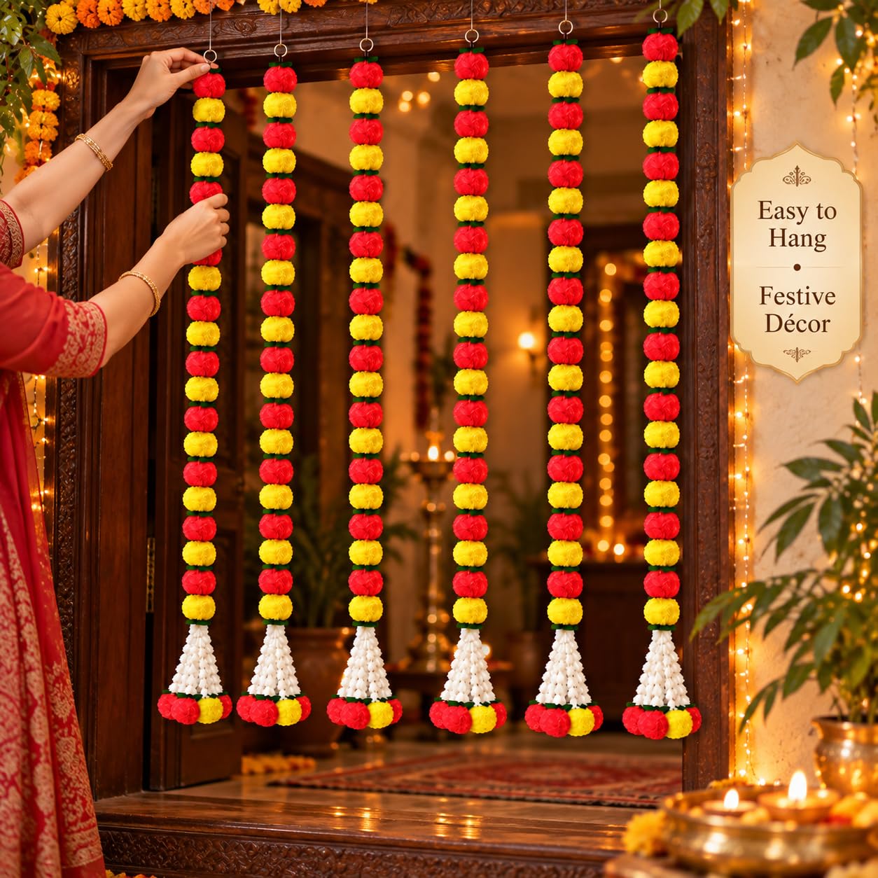 Rajasthan Marigold Garland - Diwali & Pooja Decor -6