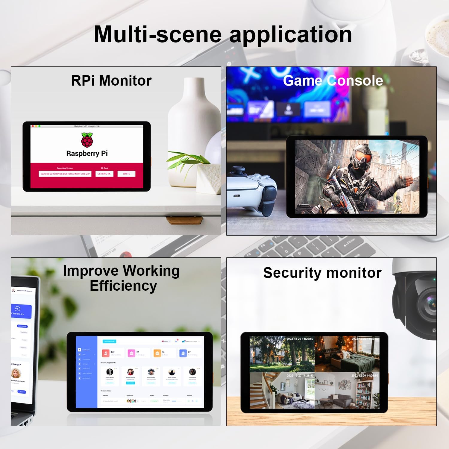 5.5 Inch Touchscreen Monitor for Raspberry Pi LCD Display 1920 * 1080 for Pi RPi 5/4/4B/3B+/3A+ HDMI Support Windows Horizontal Display in Default