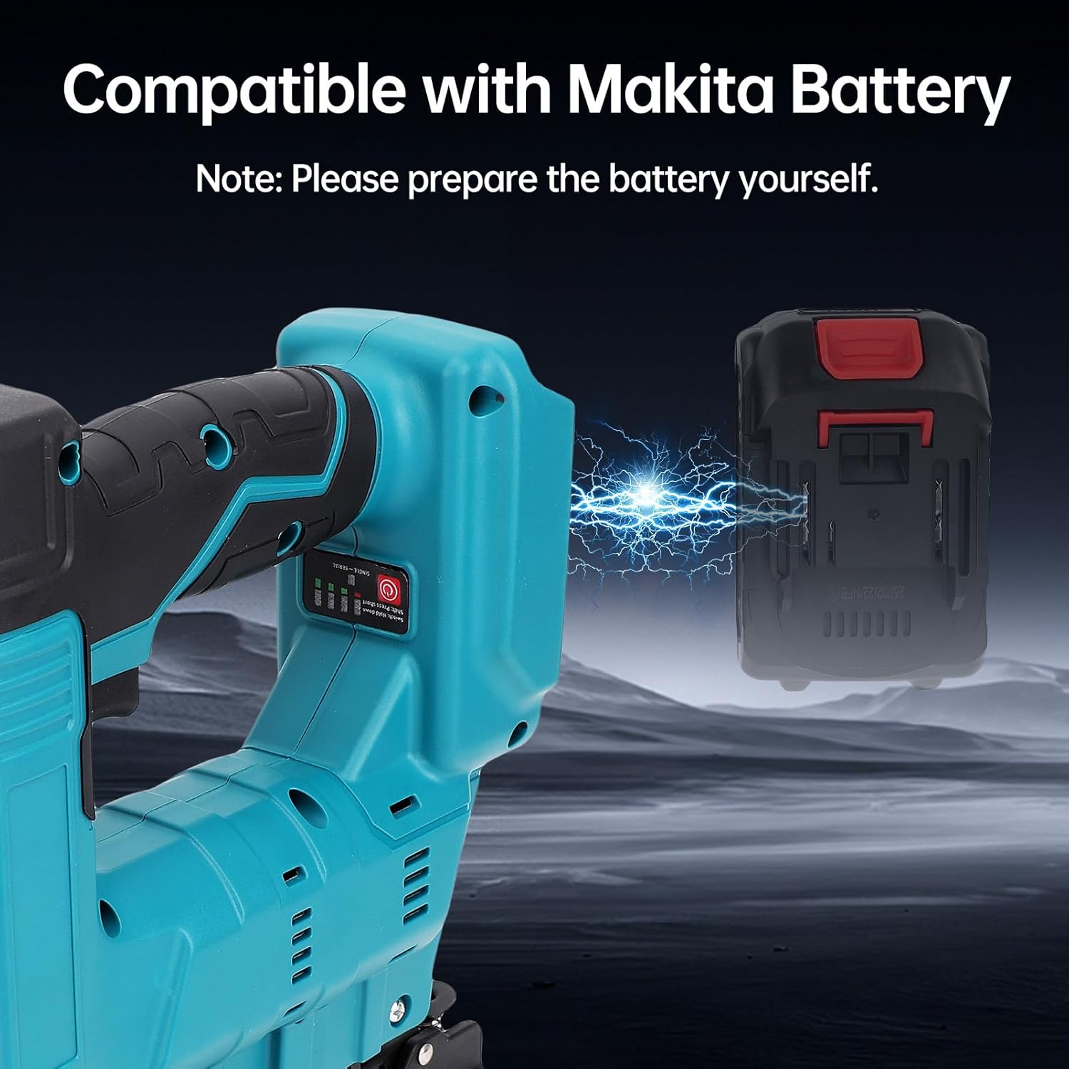 WALFRONT Electric Stapler Cordless 20V Nailing Machine with Rapid Firing Single Continuous Modes Brushless Motor Straight Nails N Shaped Nails Home Renovations Furniture (Cordless Nailing Machine