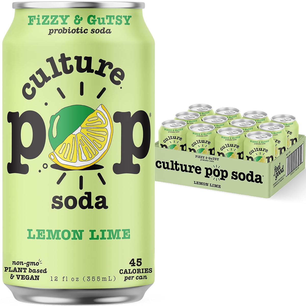 Culture Pop Soda Sparkling Probiotic Drink, 12 Pack, 12 Fl Oz