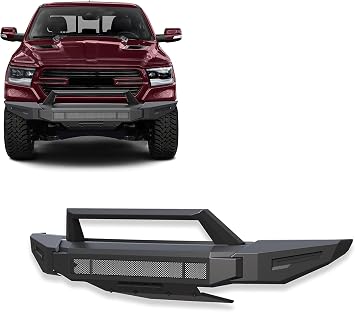 Black Horse Armour II Heavy Duty Modular Front Bumper Modular Matte Black Compatible with 2019-2024 Ram 1500 Excl. Rebel & TRX Trim, 19-23 Ram 1500 Classic and 20-22 Ram 1500 Diesel Models-AFB-RA20