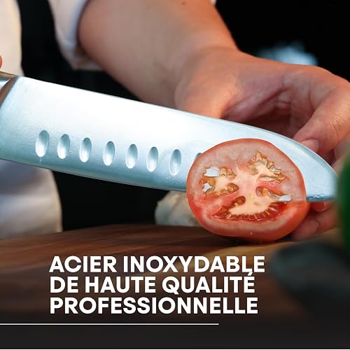 MasterChef Chef Knife Set with Bag, Professional Chef Knives x 5 with Knife Roll Bag, Premium Kitchen Knife Set with High Carbon Stainless Steel Blades & Triple Riveted Handles for Precision Cooking - 4