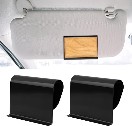 2PCS Car Air Freshener Visor Clip Compatible with Drift Wood or Stone | Auto Accessories,Universal Cars Fresheners Sun Visor Clips for Modern & Electric Vehicles,Black,Freshener not include