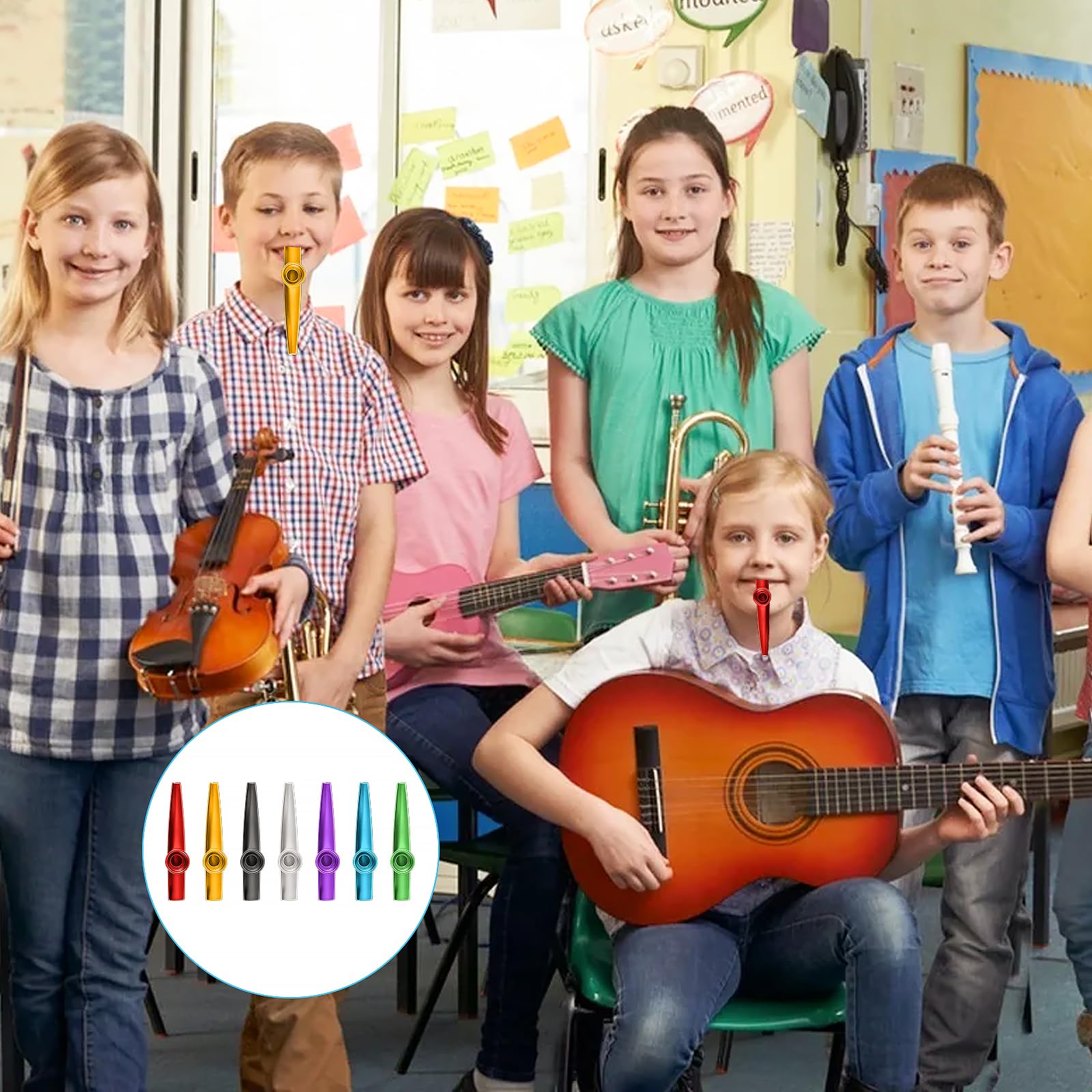 14 Kazoos En MéTal Alliage D'Aluminium 7 Couleurs Kazoos Instrument Kazoo Instruments De Musique en Métal Kazoo Pour Enfants Et Amateurs De Musique