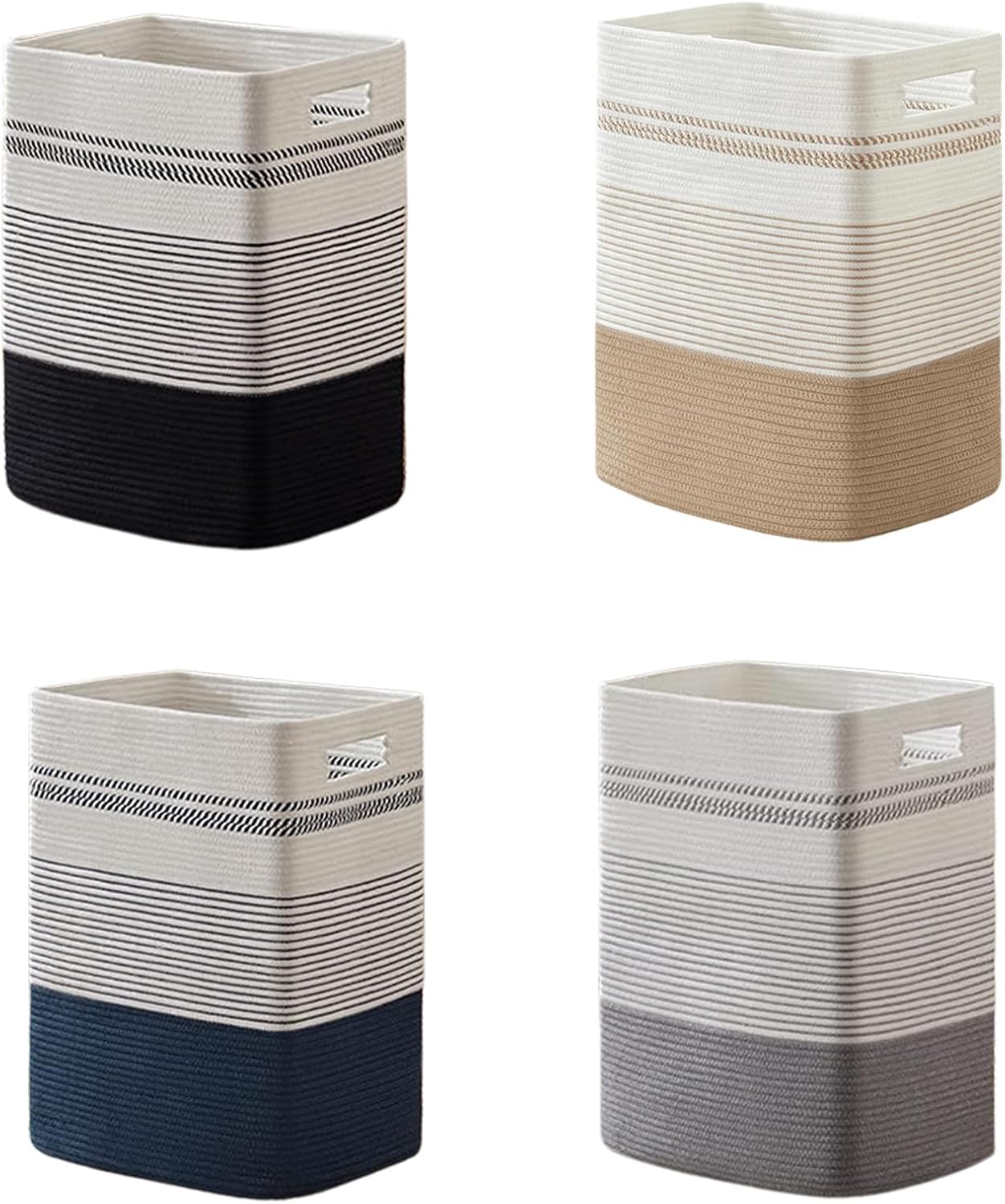 Natural Cotton Storage Bin Geometric Pattern Strong for Organizing Pillows Books Magazines and More Decorative Home Storage