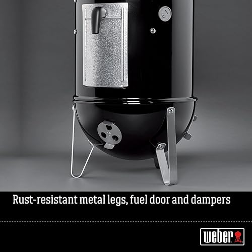 Miniatura 32 de Weber 711001 Hornillo de montaña Smokey de 14 pulgadas, hornillo de carbón, color negro, Fumador, 22 - pulgadas, Negro