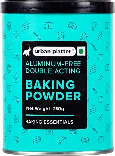 Urban Platter Aluminum-Free Baking Powder 250g | Double-Acting, Gluten-Free, Preservative-Free for Fluffy Cakes, Muffins & Cookies
