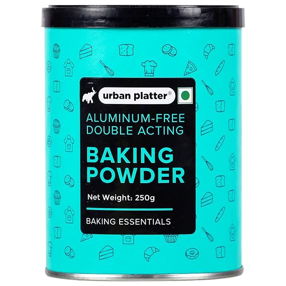 Urban Platter Aluminum Free Baking Powder | 8.82 Oz (250g) | Double Acting Leavening Agent | Gluten-Free, Preservative-Free | Baking Essential for Fluffy Cakes, Muffins, Biscuits & Cookies