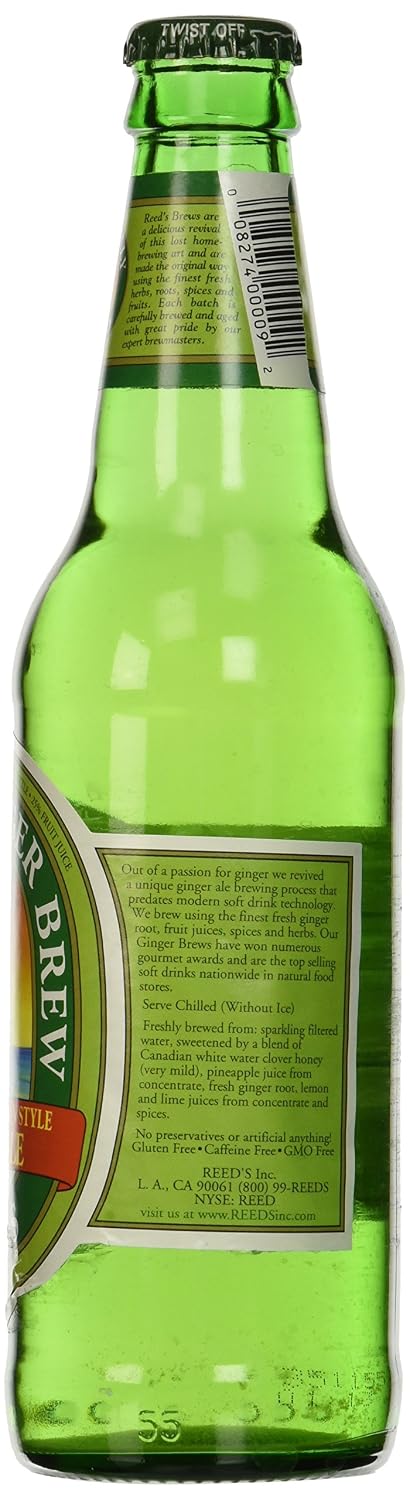 Reed's, Premium Ginger Brew, 12 oz (Pack of 4)