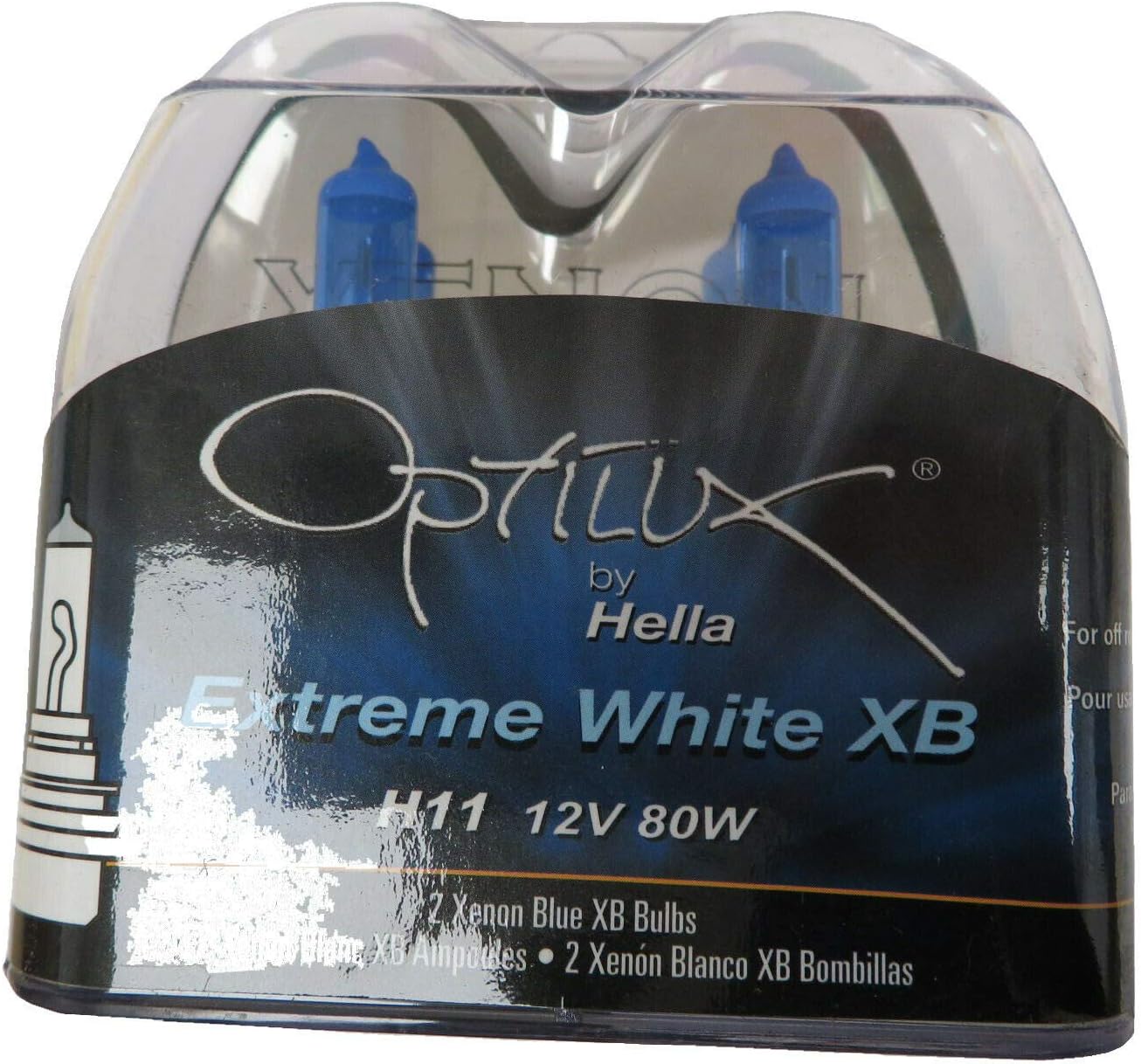 Hella H71071032 Optilux XB Extreme Type H11 12V 80W Blue Bulbs - Pair