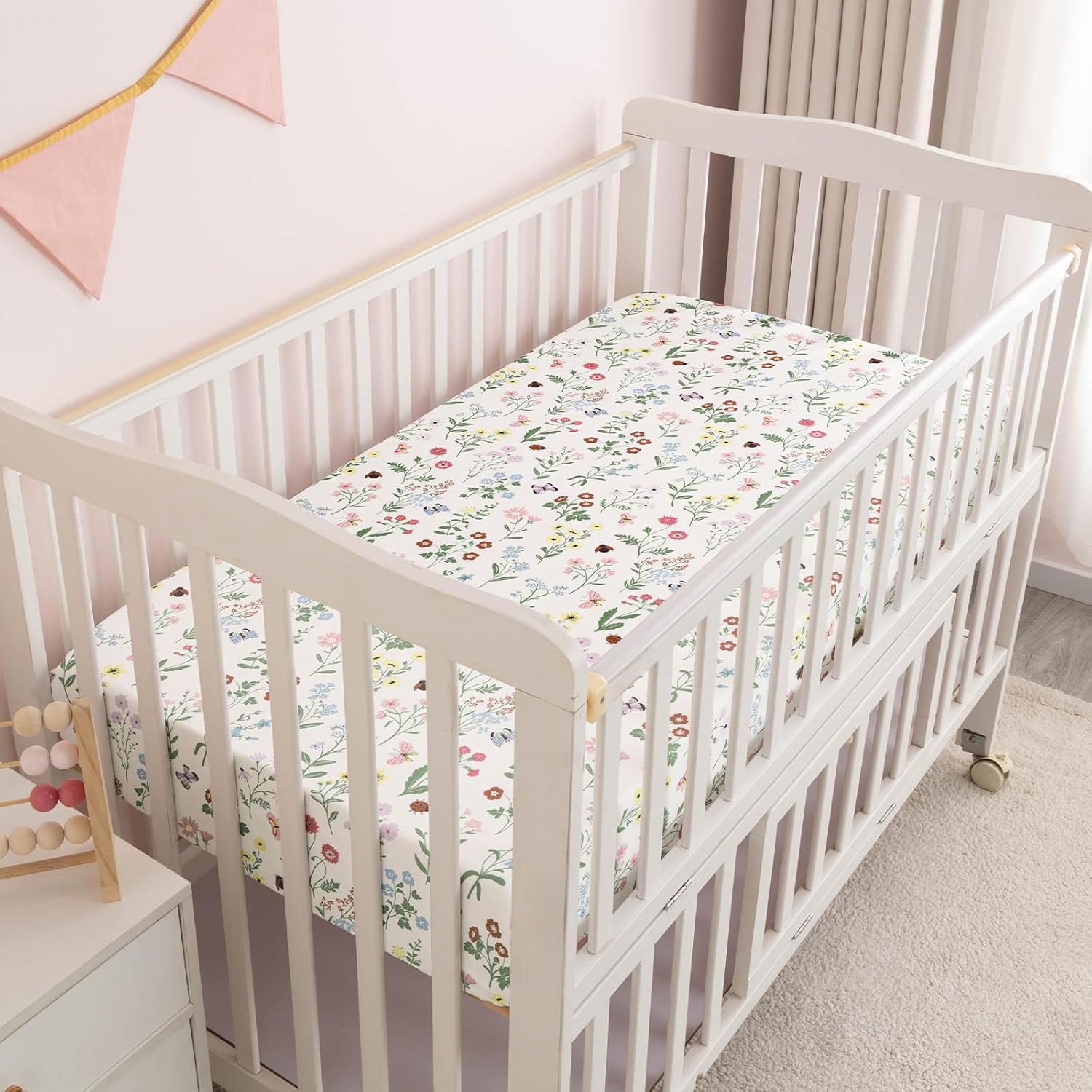 david's kids 3 Pack Fitted Crib Sheets, Ultra Soft Breathable Comfortable Baby Sheet Set for Boys Girls Neutral, 28x52 Inch Fits Standard Crib and Toddler Mattresses, Garden