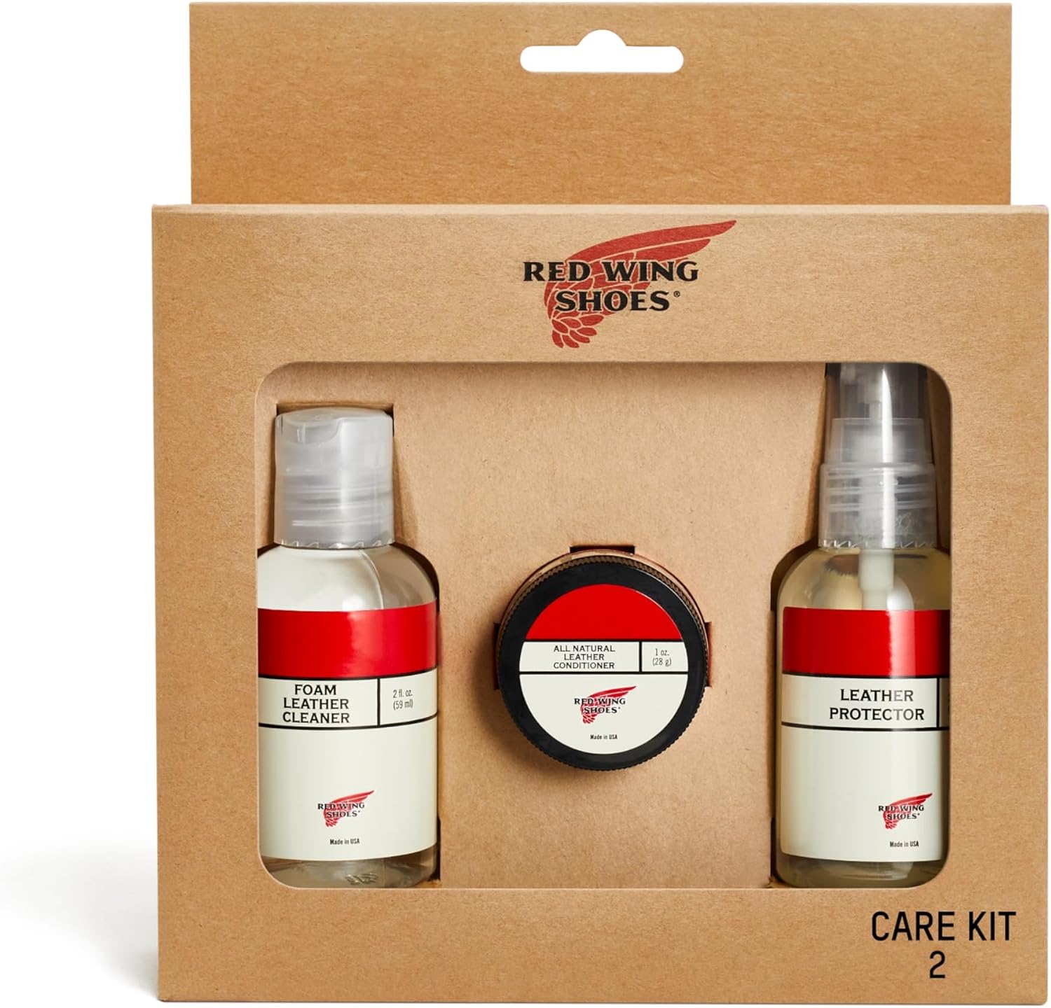 Red Wing Shoes Mini Care Kit #2 for Waxed Full Grain or Nubuck Leathers