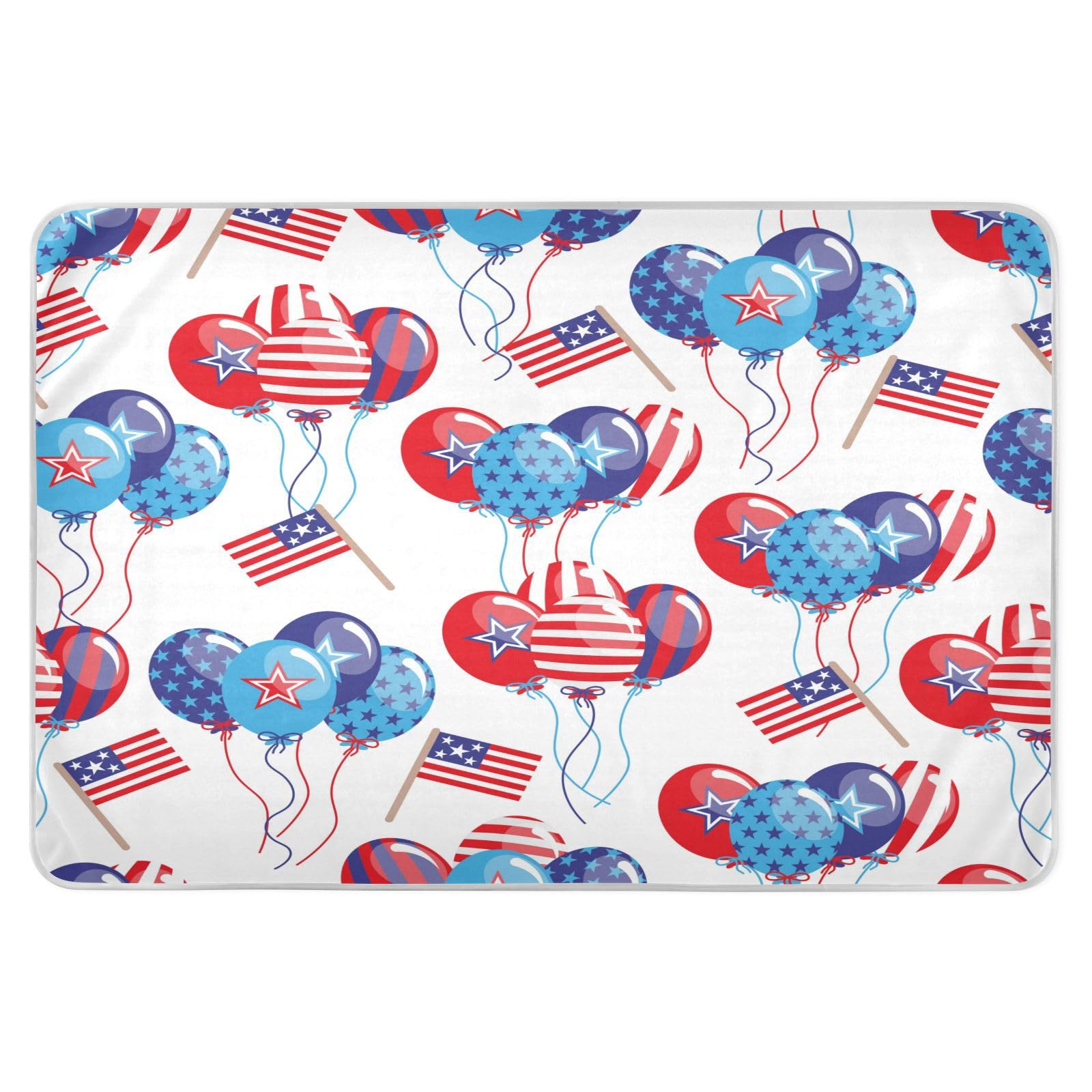 susiyo Red Balloons and Flags Bed Pads for Incontinence Mattress Protector Anti-Slip Waterproof Pads (56