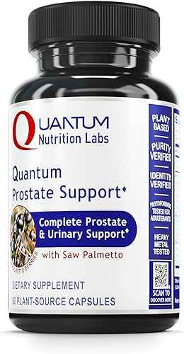 Quantum Nutrition Labs Soporte de próstata - Suplementos de próstata para hombres, fórmula de salud de la próstata, suplemento natural con palma