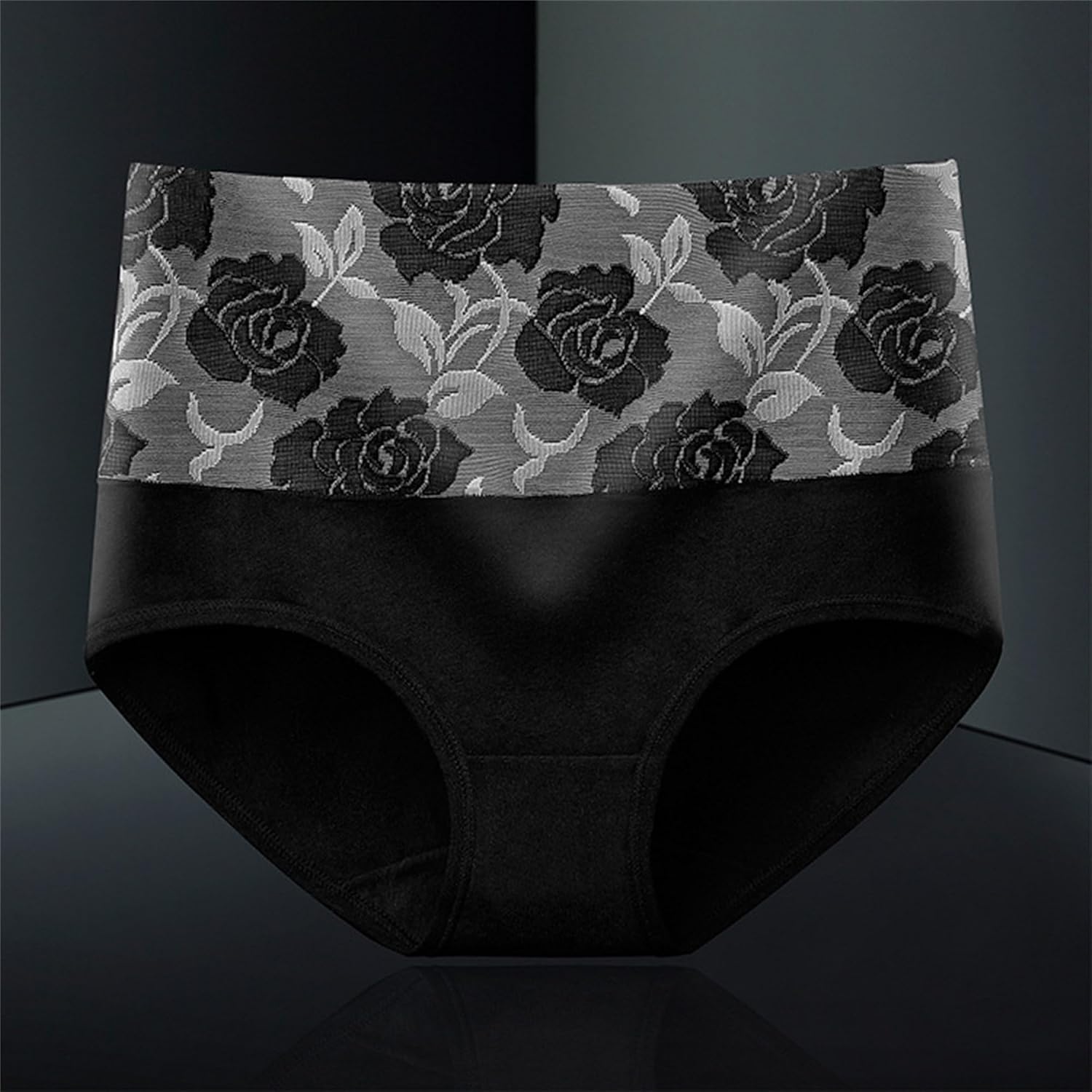 DGHM-JLMY Rose Jacquard Ladies Panty Multipack High Waist Plus Size Stretch Underwear Print Cotton Underwear Hipster Briefs