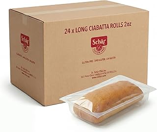 Schar Gluten Free Ciabatta Rolls, Long Style 2 oz, Individually Wrapped, Case of 24 - Soft & Ready-to-Use