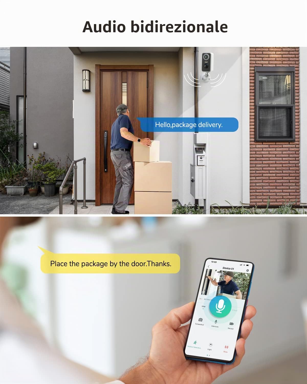 DEATTI 2K Telecamera Wi-Fi Interno/Esterno Senza Fili a Batteria, Videocamera Sorveglianza Interno, Rilevatore di Movimento PIR, Visione Notturna a Colori, Audio a 2 Vie, Sirena, IP66, SD/Cloud