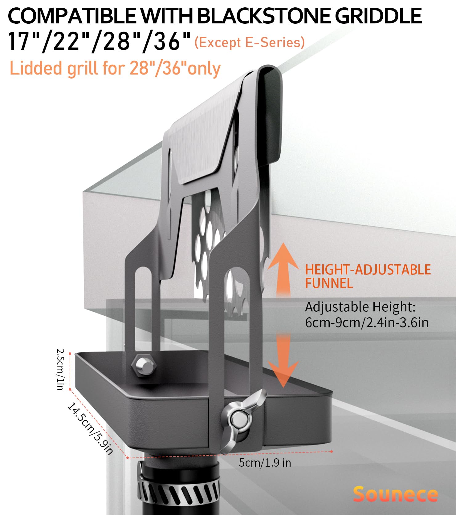 BSTTEK Fettablauf-Trichter Für Blackstone Grillplatte 91,4 Cm – Mit Magnetischem Fettgitter & Schlauch | Praktisches Grill-Zubehör