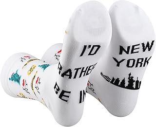 PXTIDY 2 Pairs New York City Socks - NYC Souvenir Gift for Girl Trip - I Love NY Socks From NYC