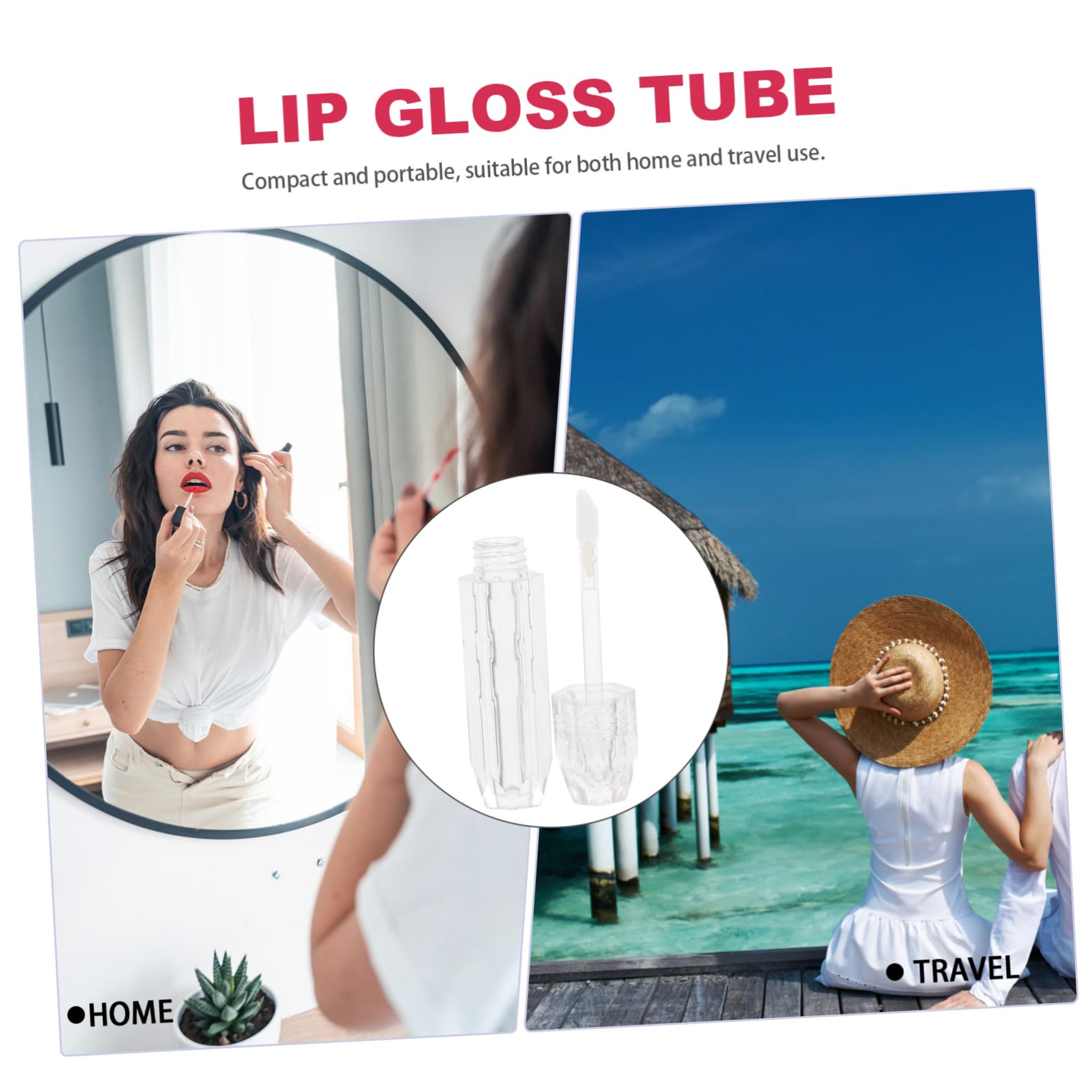 3 Series Labial Transparentes De Recipientes Vacíos Rellenables Para Labial De Gloss 6 Piezas X 3