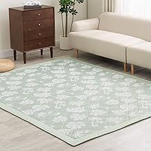 Freely Rug, Summer Carpet, 1.5 Tatami Mat, Washable, 51.2 x 72.8 inches (130 x 185 cm), 0.4 inches (10 mm), Anti-Slip, Washable, Spring, Summer, Cool Rug (Monstera Green)