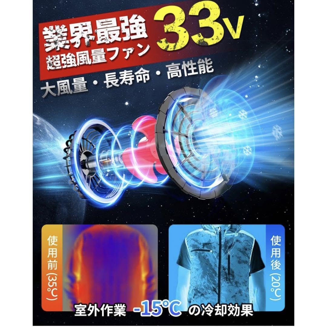 【新品】空調作業服　ファンバッテリーセット　33V Amazon.co.jp: 空調作業服 ファンバッテリーセット 33V 超高出力