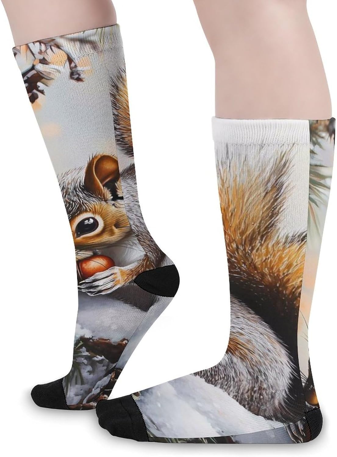Squirrel Cute Animal Knee High Socks Athletic Long Stockings Sport Casual Crew Tube Sock Boot