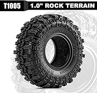 Vista 4 de INJORA 1.0 Neumáticos de goma suave para 1/18 TRX4M SCX24 Gladiator Bronco C10 JLU Deadbolt B17 Axial 1/24 1/18, 4 unidades, 2.205 x 0.866 in (T1005)