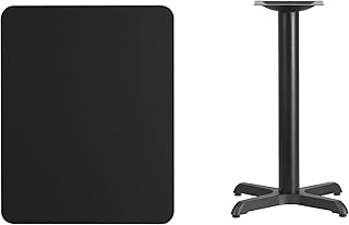 Flash Furniture Stiles 24'' x 30'' Rectangular Black Laminate Table Top with 22'' x 22'' Table Height Base