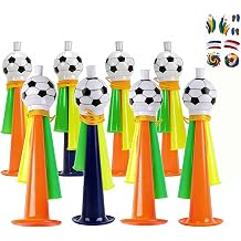 Vuvuzela Soccer Fan Horn with Lanyard - Loud Plastic Stadium Noisemaker for Sports Games, Tailgate Parties & Cheering