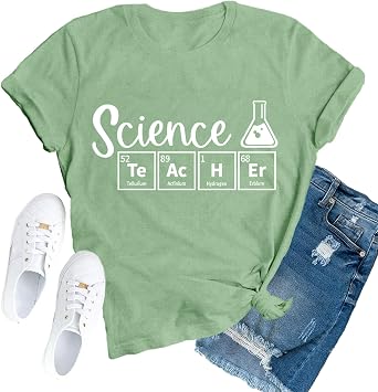 Teacher Shirts for Women Science Teacher T-Shirt Teaching Life Tees
