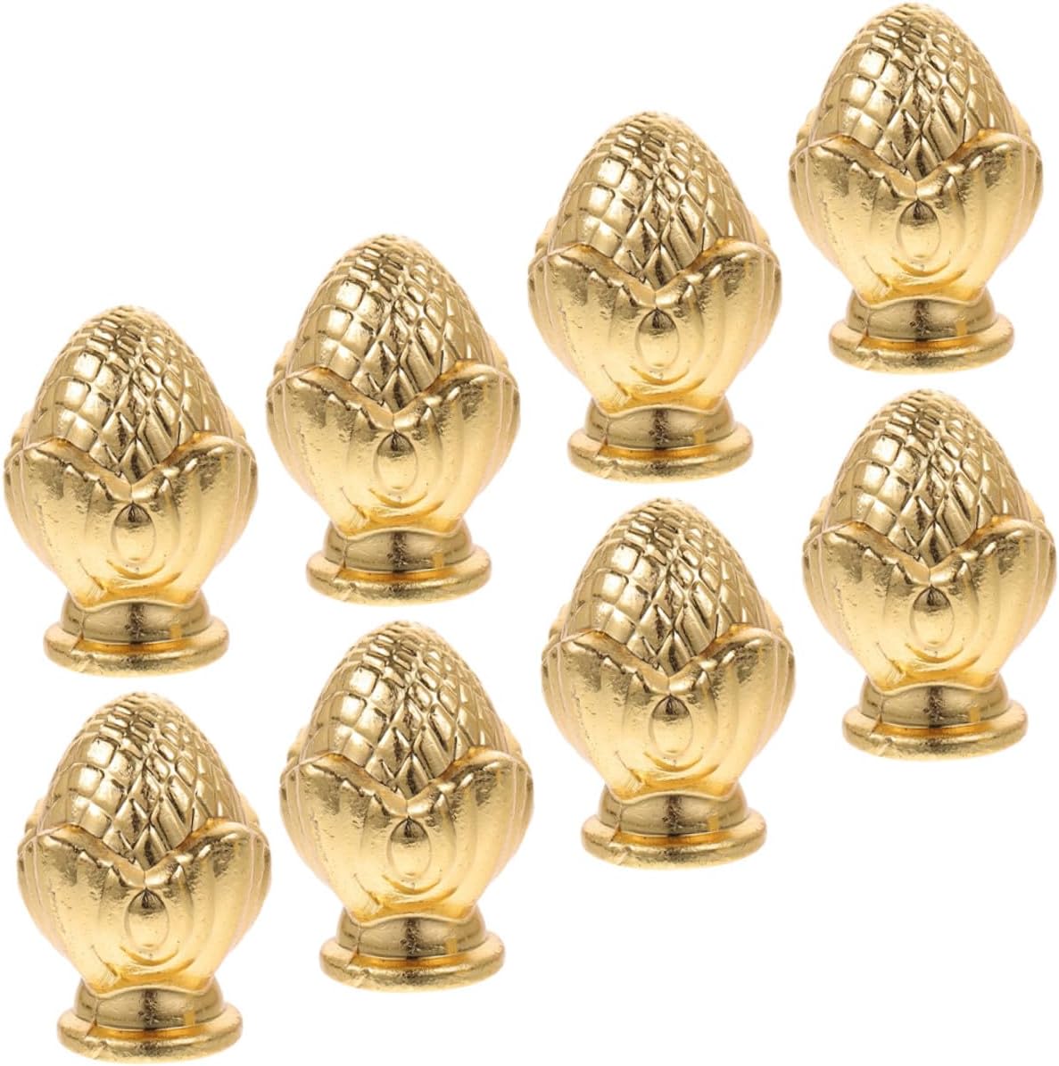 ORFOFE 8pcs Gold Lamp Finial Decorative Knob for Lamp Shade Holder Harp Solid Caps Elegant Lighting Accessory for Home Decor and Brightness