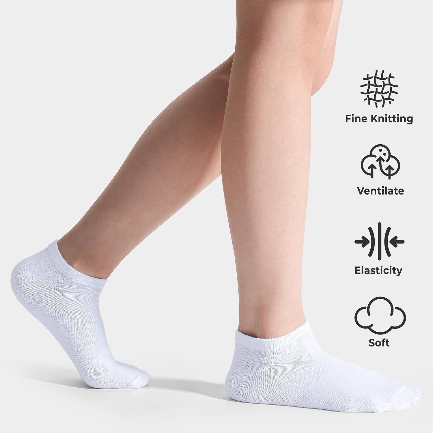 BOOPH 15 Pcs Kids Socks for Boys Girls Half Cushion Low Cut Athletic Ankle Socks